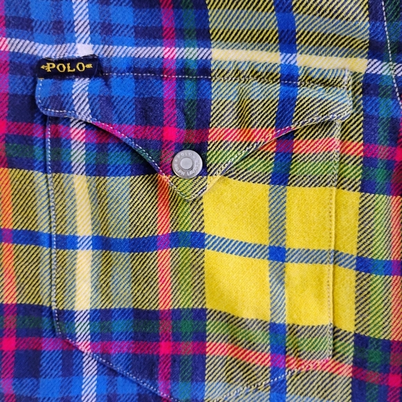 Vtg Polo Country Ralph Lauren Plaid Flannel Shirt Snap Button Mens Size Medium - Picture 8 of 13
